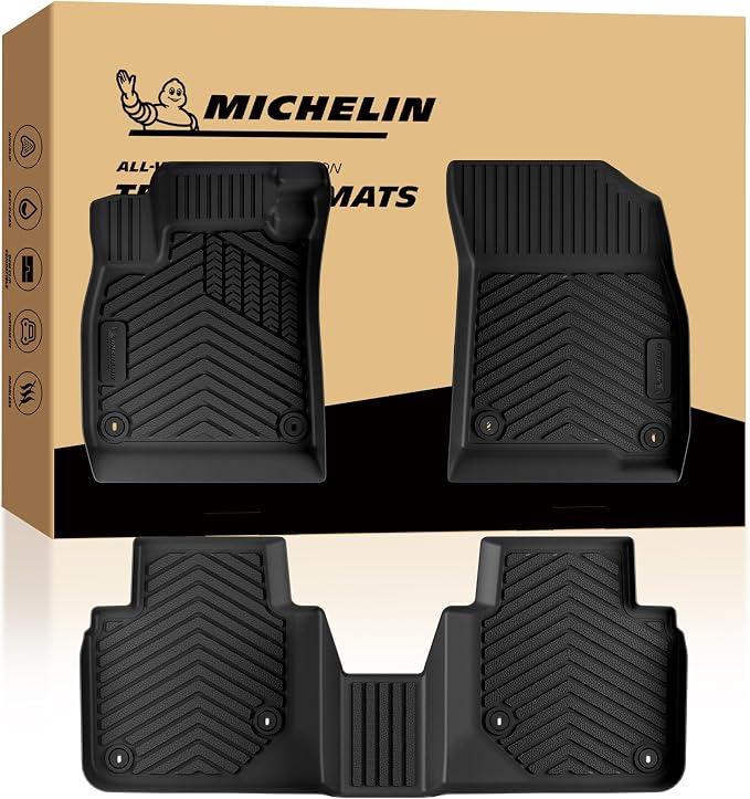 Michelin Vehicle Mats, Premier Series All-Weather TPE Custom Fit Liner for Honda Accord Gasoline & Hybrid 2023-2027 Floor Mats A(3 Piece)