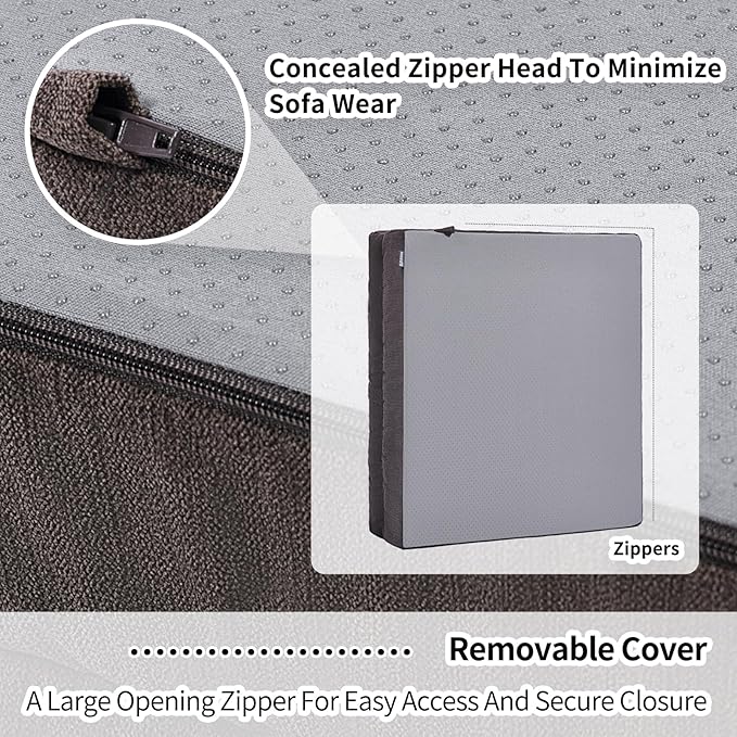 Recliner Cushions for Elderly, 20x20x5 Inch Thick Chair Cushion Patent Design Soft Tufted Dual Layer Booster Seat Cushions for Seniors Recliner Risers Taupe 1P