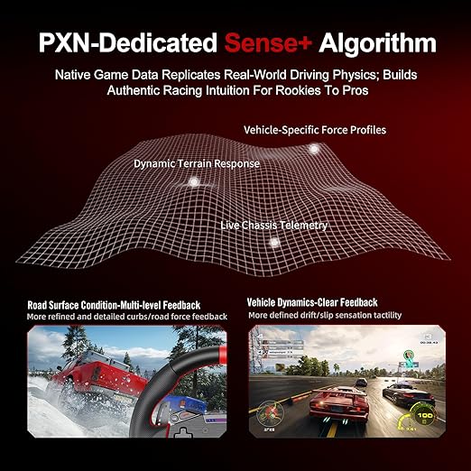 PXN VD4 Bundle F – PC Sim Racing Setup with 4Nm Direct Drive Servo Motor Base, 11-Inch W AS Racing Wheel & PD HM Brake & Throttle Pedals – Force Feedback Steering Wheel for PC Windows 7–11
