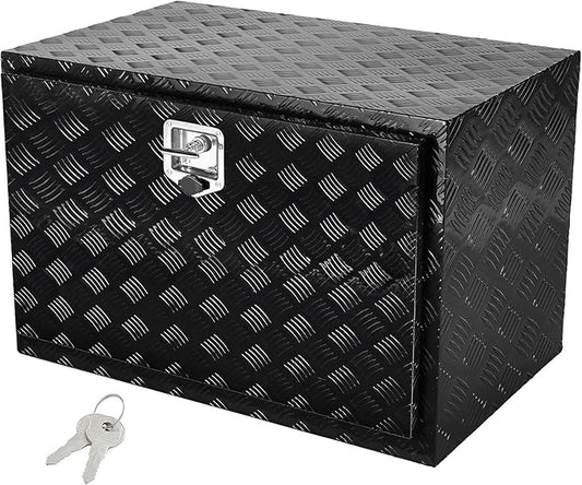 VEVOR Underbody Truck Box, 48" x 24" x 24" Pickup Storage Box, Heavy Duty Aluminum Diamond Plate Tool Box with Lock and Keys, Waterproof Trailer Storage Box with T-Handle Latch for Truck, Van, Trailer