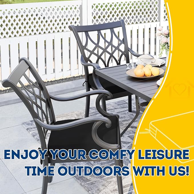 AAAAAcessories Outdoor Seat Cushions for Chairs, Waterproof, Fade-Resistant, 18" x 18" x 2", Patio Furniture Replacement Cushions, Set of 2, Charcoal Black