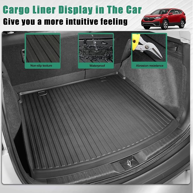 Original 2017-2022 CR-V Cargo Liner for Honda CRV (Not for Hybrid) - Custom Fit TPE Trunk Mat Accessories - All Weather Rubber Cargo Mat for Honda CRV 2017-2022(Upper Position)