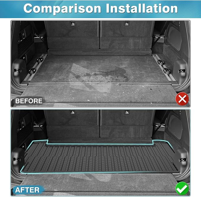 Mixsuper Cargo Liner for Rivian R1S 2022-2024 2025, All Weather Trunk Mat for R1S Accessories Anti-Slip Trunk Liner Rear Cargo Mat Black