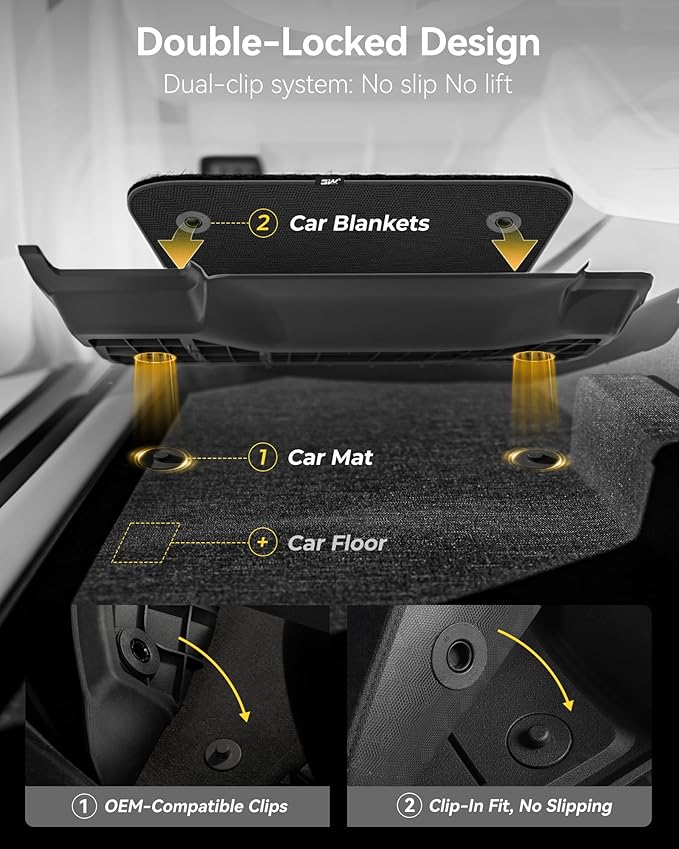 3W Floor Mats&Carpet for Toyota Tacoma 2024-2026 Double Cab Auto Tran(Not Fit Hybrid & XtraCab) with Metal Pedals, TPE All Weather Custom Fit Floor Liner for Tacoma TRD/SR/SR5/limited Car Liners.