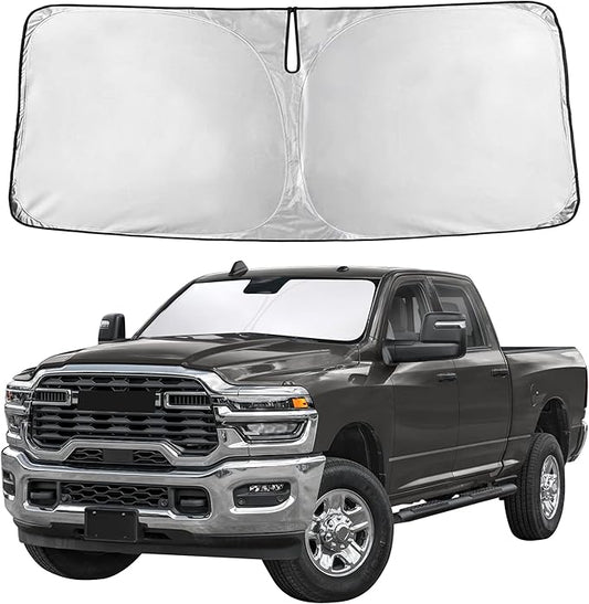Autovir Windshield Sun Shade Fit for 2010-2024 2025 2026 Dodge Ram 2500 Sun Shade, Front Window Sun Visor, UV Protection, Heat Blocker, Foldable Car Accessories