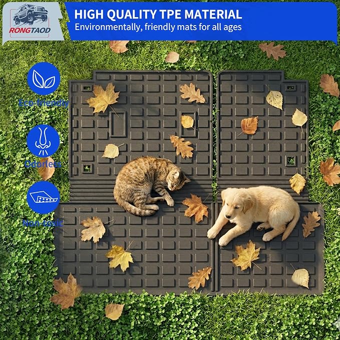 Rongtaod Cargo Mat Compatible with 2022 2023 2024 2025 2026 Nissan Pathfinder Cargo Liner Trunk Mat TPE All Weather Back Seat Cover Protector Pathfinder Accessories (Trunk Mat with Backrest Mat)