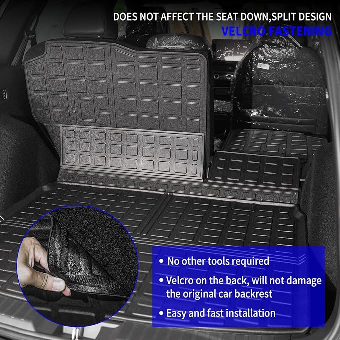 Rongtaod Cargo Mat Compatible with 2023 2024 2025 2026 Honda CRV (Include Hybrid) Cargo Liner Trunk Mat Back Seat Cover Protector Honda CR-V Accessories (Fit Upper Deck, Trunk Mat+Backrest Mats)