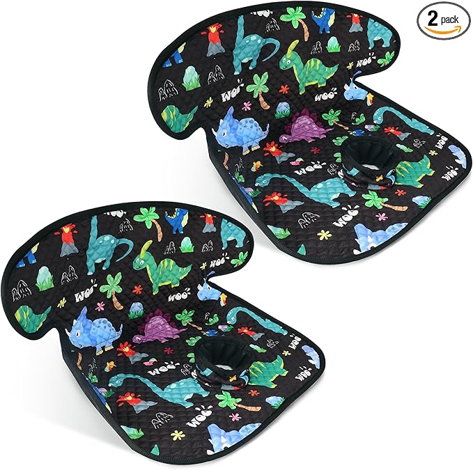 COOLBEBE Car Seat Protector for Potty Training, 2 Pack Dry Waterproof Car Seat Liner Toilet Training for Baby Infant Toddler, Piddle Pads Cover Pad for Strollers & Carseat (Dinosaur,2PC)