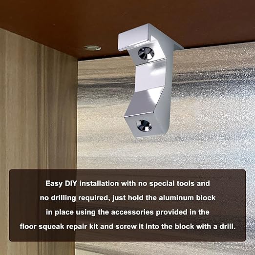 CNQLIS Squeaky Wood Relief Floor Repair Kit Can be Safely Used on Any 5/8 inch or Thicker subfloor,Eliminating Squeaky Floor Sounds,Without Holes(White,12 Pcs)