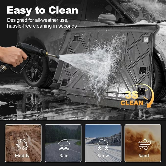 Cargo Mat fit for 2018-2026 Jeep Wrangler JL 4X4 with OEM Subwoofer, All-Weather Guard Trunk Mat Cargo Liners Heavy Duty Waterproof Odorless Durable Wrangler JL 4 Door - NOT FIT 4XE OR JK