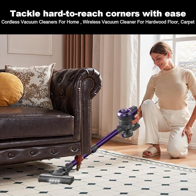 FUNCCUBE Cordless Vacuum Cleaner, Lightweight 2-in-1 Stick & Handheld Vacuum for Apartment, Pet Hair & Car Cleaning, S1