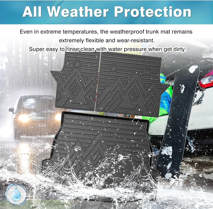 Mixsuper Cargo Liner for Toyota RAV4 2019-2025 Cargo Mat Backrest Mat for RAV4 All Weather Trunk Mat Backrest Mat TPE Back Seat Cover Protector for RAV4 Accessories
