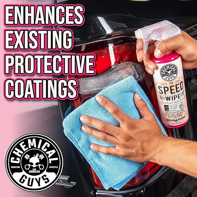 Chemical Guys WAC_202_1602 Speed Wipe Spray Gloss & Quick Detailer, Great for Cars, Trucks, SUVs, Motorcycles, RVs & More, Cherry Scent, 16 oz (2 Pack)