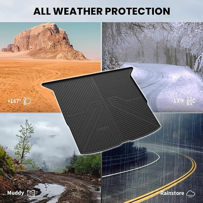LASFIT Cargo Mat for Honda Passport 2025 2024 2023 2022 2021 2020 2019, All Weather Custom Fit TPE Trunk Mat Trunk Tray Cargo Tray, Black