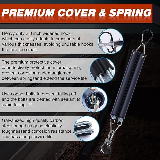 CheeMuii 16" Double Tender Spring Kit with Trailer Hose Holder Heavy Duty Tender Spring for Semi Truck Air Lines Kit 3 in 1 Air Lines Holder for Semi Truck Trailer Tractor