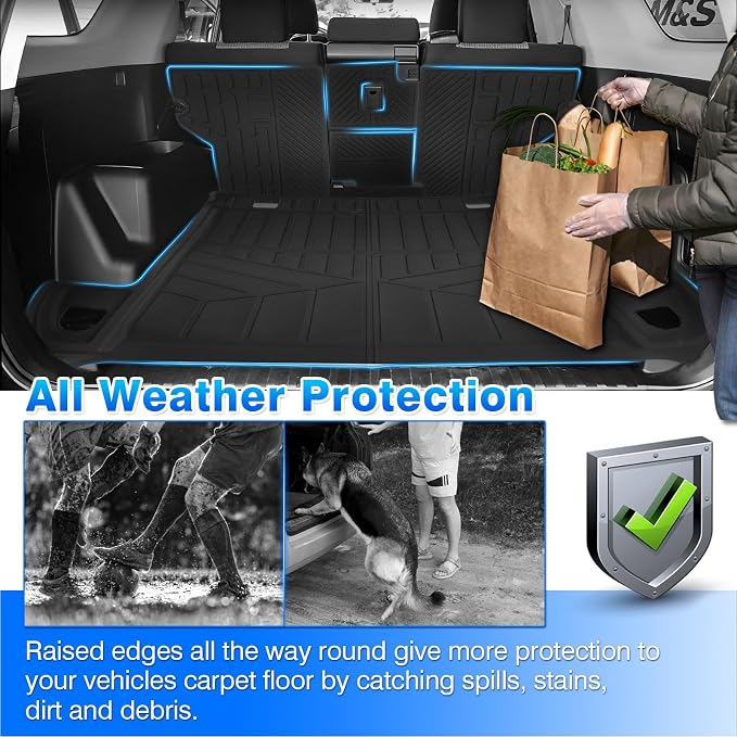 4Runner Cargo Liner - Trunk Mat for Toyota 4Runner 5 Seats 2010-2024 (W/0 Sliding Tray & No 3rd Seat), All Weather Cargo Mat for 4Runner Accessories, Heavy Duty Car Mats, Car Accessories