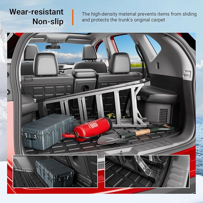 powoq Cargo Mat Compatible with 2014-2020 Nissan Rogue SV S SL Trunk Mat Back Seat Protector Cargo Liner TPE Replacement for 2014-2020 Nissan Rogue Accessories (Trunk Mat+Backrest Mats)