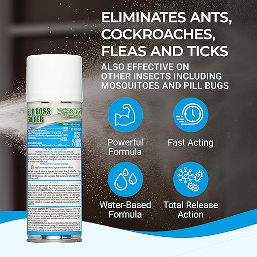Bug Foggers for Home Indoor & Outdoor Use, Insect Fogger, All Mosquito, Cockroach, Ant, Spider & More, Non-Staining, Water-Base Formula, 6 oz, Pack of 3