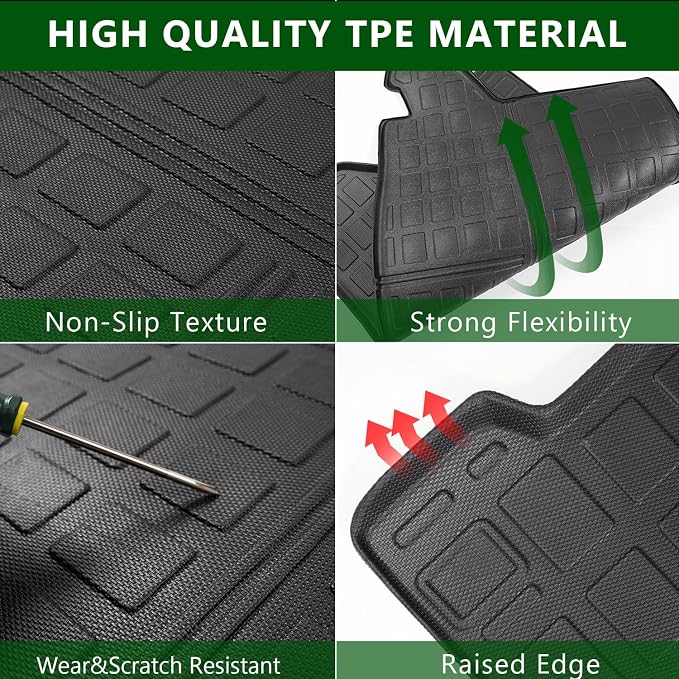 xipoqix Cargo Mat Backrest Mat Compatible with 2016-2022 Honda HRV TPE Cargo Liner Back Seat Protector Replacement for 2016-2022 Honda HR-V Accessories (Trunk Mat+Backrest Mats)