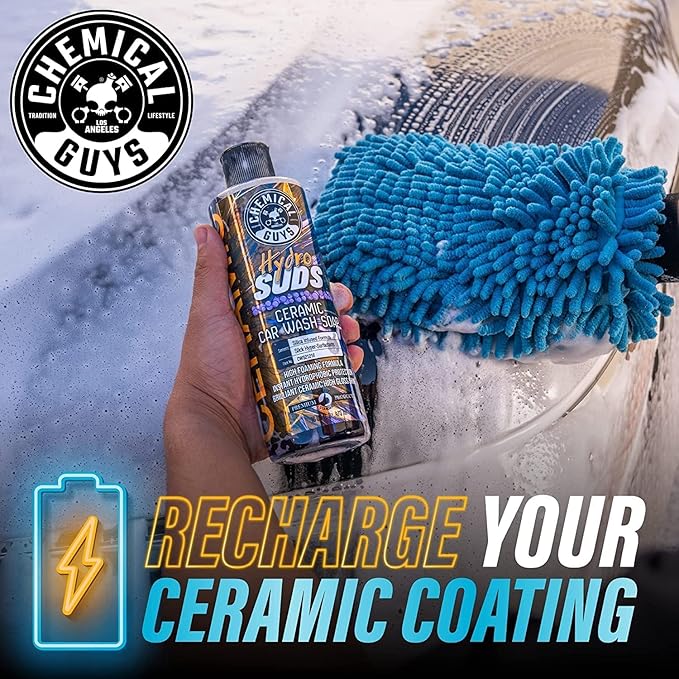 Chemical Guys CWS2121602 HydroSuds Ceramic SiO2 Shine High Foaming Car Wash Soap (Works with Foam Cannons, Foam Guns or Bucket Washes) For Cars, Trucks, SUVs, RVs & More, 16 fl oz, Berry Scent, 2 Pack