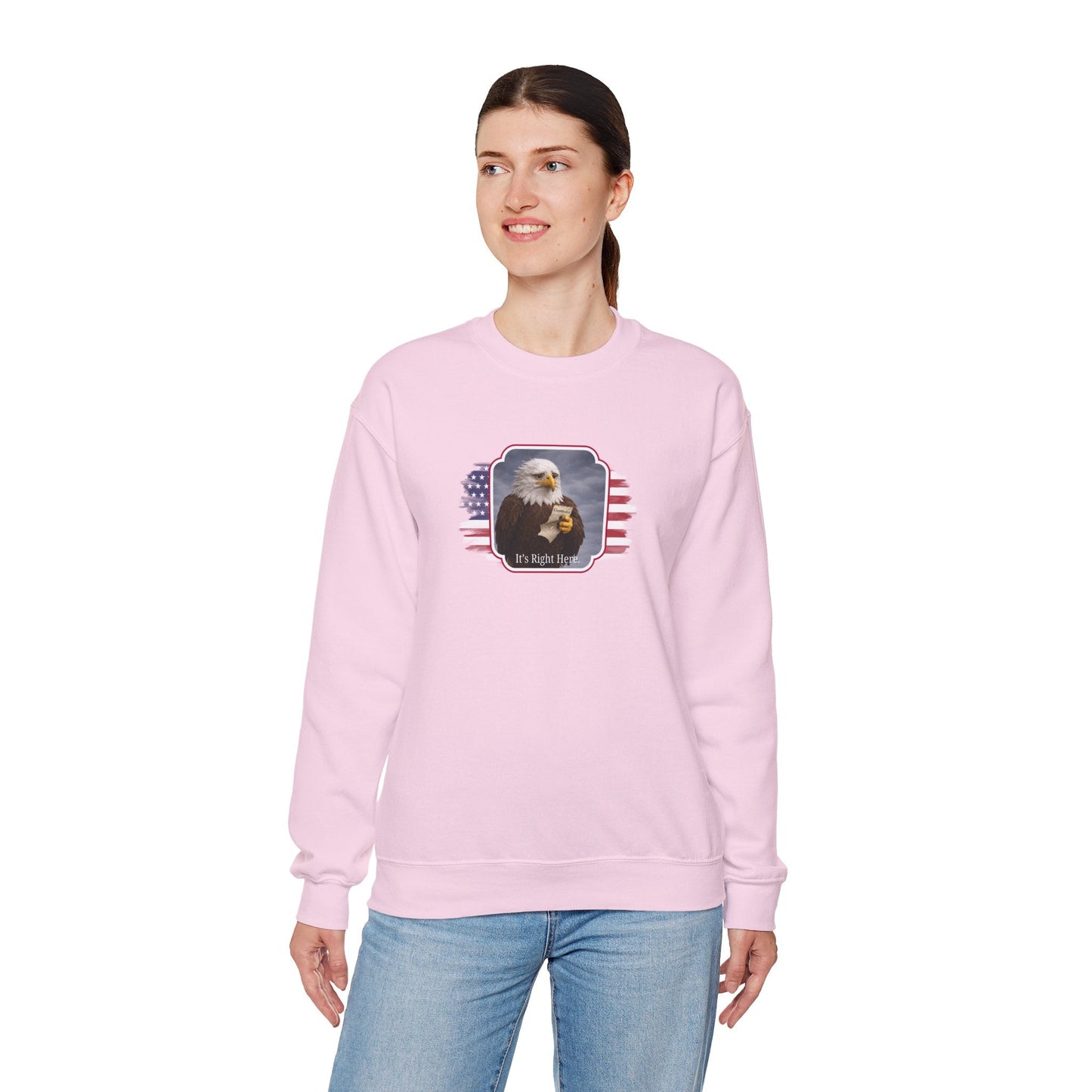 “It’s Right Here” Political Parody Crewneck Sweatshirt