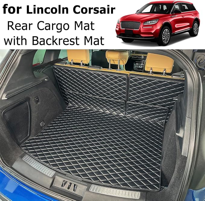 for 2020-2026 Lincoln Corsair Trunk Mat and Rear Backrest Mat Cargo Liners All Weather Anti-Slip