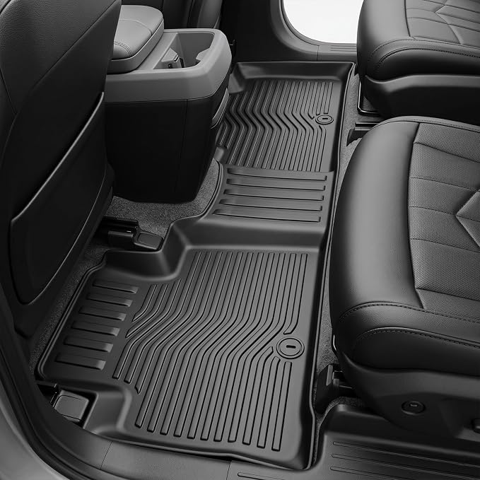 Auxko All Weather Floor Mats Cargo Mat with Backrest Mat for 2027 Kia Telluride Hybrid TPE Liners Accessories Guard Odorless Anti-Slip Floor Liners Trunk Tray with Back Seat Protectors