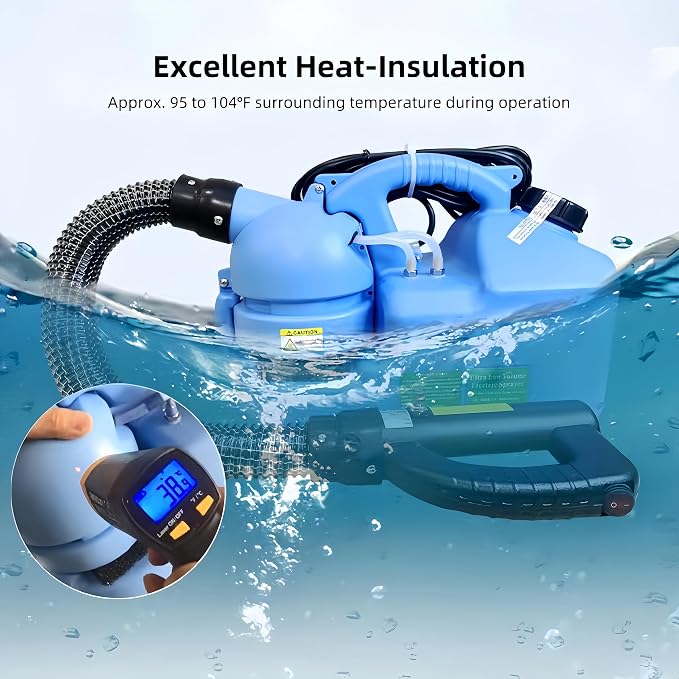 1.85 Gallon Electric ULV Fogger Machine, Portable Atomizer Fogger Sprayer, Misting Atomization System Indoor Outdoor for Home Yard Restaurant Hotel, 20-26FT