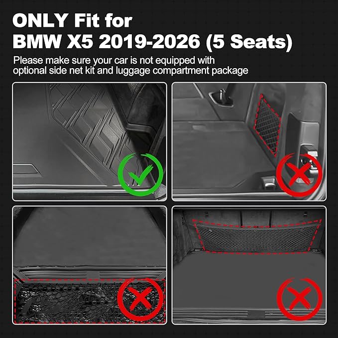 AOMSAZTO Cargo Mat Fit for BMW X5 2026 2025 2024-2019 ONLY 5 Seats (Non 45e & 7-Seats Models), TPE All Weather Rear Trunk Liner for BMW X5 G05 Accessories