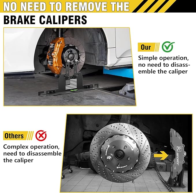 2026 Upgraded Wheel Alignment Tool, 2 PCS Toe Alignment Tool Plates Without Removing Calipers, Wheel Alignment Kit with 2 Measuring Tapes, Compatible with Most Cars and SUVs