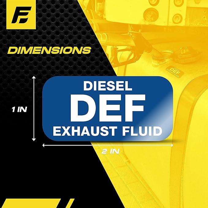 Diesel Exhaust Fluid Sticker, DEF Label for Diesel Engines, Box Trucks, Semi-Trailer - Weather Proof, Extreme Stick, Commercial Grade by Fuel Stickers - USA Made (2x1 inch), 40 Labels