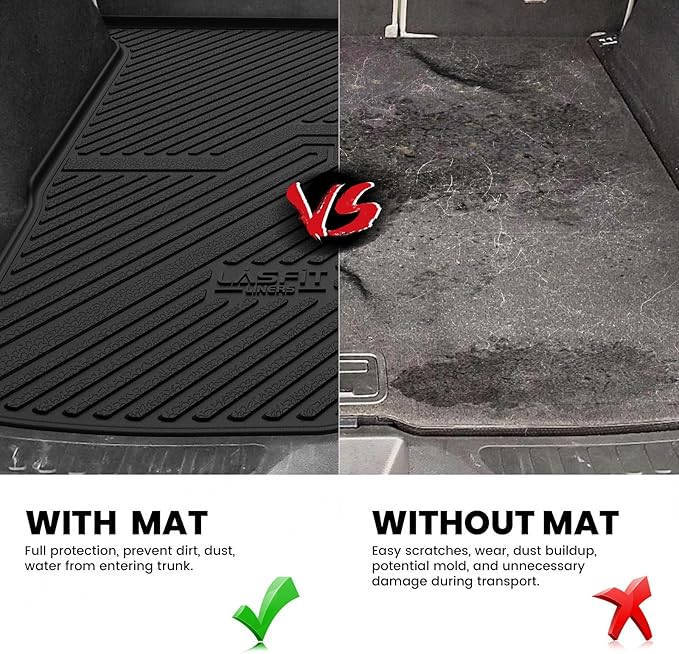 LASFIT Cargo Mat for Honda Passport 2025 2024 2023 2022 2021 2020 2019, All Weather Custom Fit TPE Trunk Mat Trunk Tray Cargo Tray, Black
