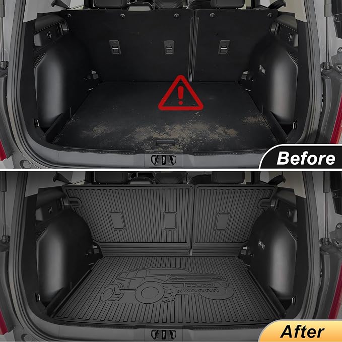 AOMSAZTO Cargo Liner and Backrest Mat for Ford Bronco Sport 2021-2026 | Custom Fit All Weather Trunk Mat Rear Seat Back Cover Car Interior Protection Accessories