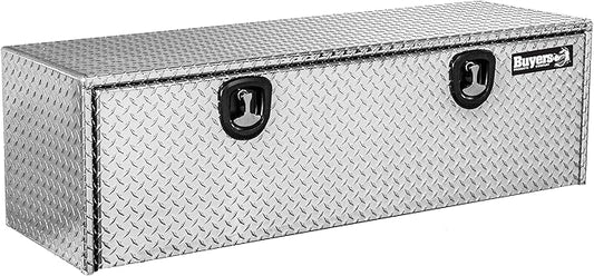 Buyers Products 1705125 Diamond Tread Aluminum Topsider Truck Box with Lockable T-Handle Latch, 18 x 24 x 60 Inch, Truck Storage and Organizer, Made in the USA, Silver