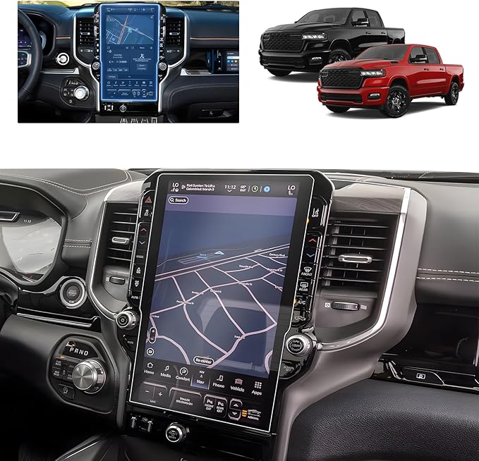 2025 Ram 1500 Tungsten Screen Protector for 2025 2026 Dodge Ram 1500 Tungsten Uconnect 5 Nav 14.4-In Display for Ram Truck Accessories 9H Anti Glare Tempered Glass Film (2025 Ram 14.4-In Matte)