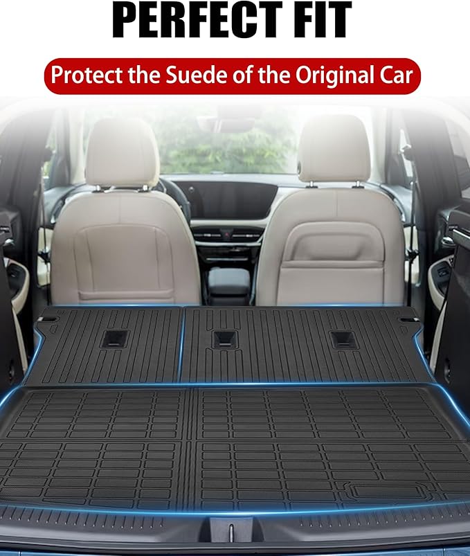 Cargo Liner Compatible with 2020-2025 Buick Encore GX AWD Trunk Mat Cargo Mat Back Seat Cover Protector (Backrest Mats+Trunk Mat)