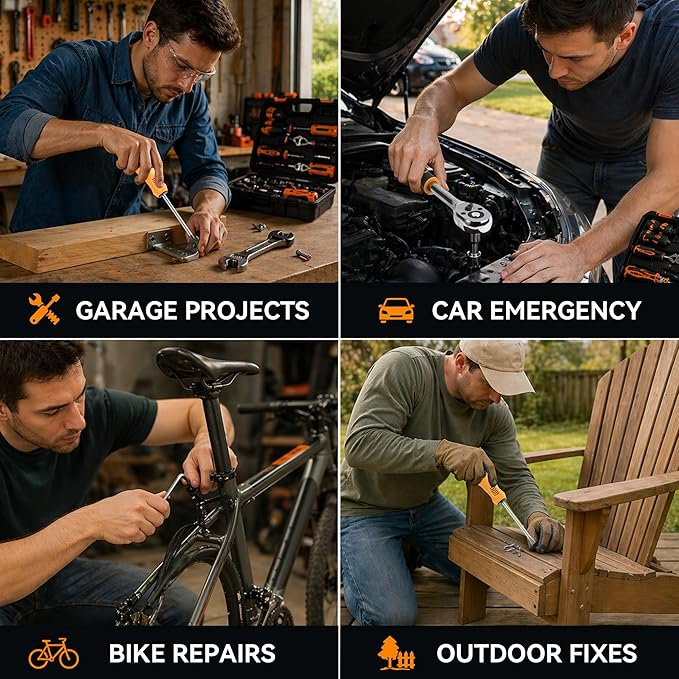KOOPOOL Tool Kit for Home, Basic Tool Set for General Household and Auto Repair with Storage Case and Drawer for Homeowners, DIY Projects, and Handyman Mechanics