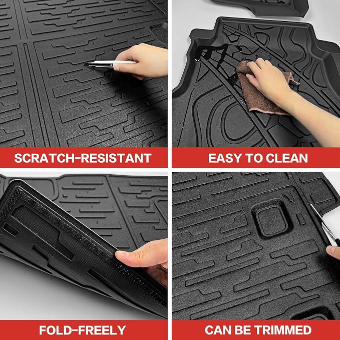 Cargo Mat Floor Liner Compatible with 2018-2025 Jeep Wrangler JL Unlimited 4 Door, Seat Back Cover Cargo Liner Rear Floor Mat for 2024 Jeep Wrangler JL/JLU Accessories
