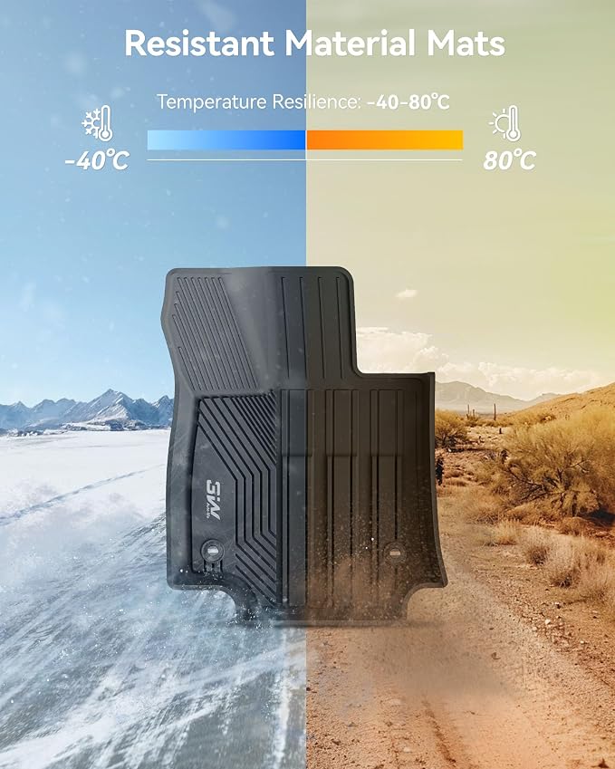 3W Floor Mats for Toyota RAV4 2019-2025, TPE All-Weather Custom Fit | Fits RAV4 Hybrid, Premium TPE, easy to clean, raised edges trap water & dirt, perfect all-season protection