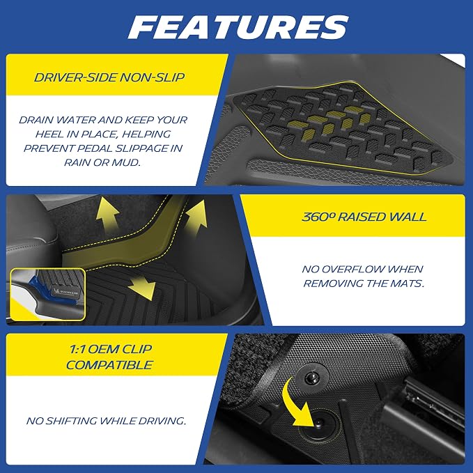Michelin Vehicle Mats, Premier Series All-Weather TPE Custom Fit Liner for Honda Accord Gasoline & Hybrid 2018-2022 Floor Mats B(3 Piece)