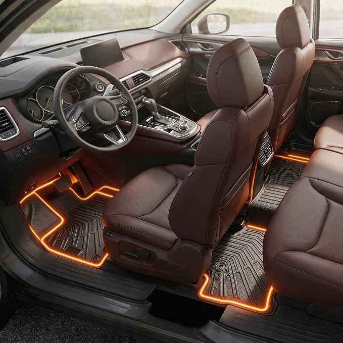Floor Mats for 2016-2022 Honda Pilot 7 Seats (No Elite Models) All Weather Trunk Mat Cargo Mat TPE Trunk Liner Back Seat Cover Pilot Accessories (Floor Liner+Cargo Liner with Backrest Mat)