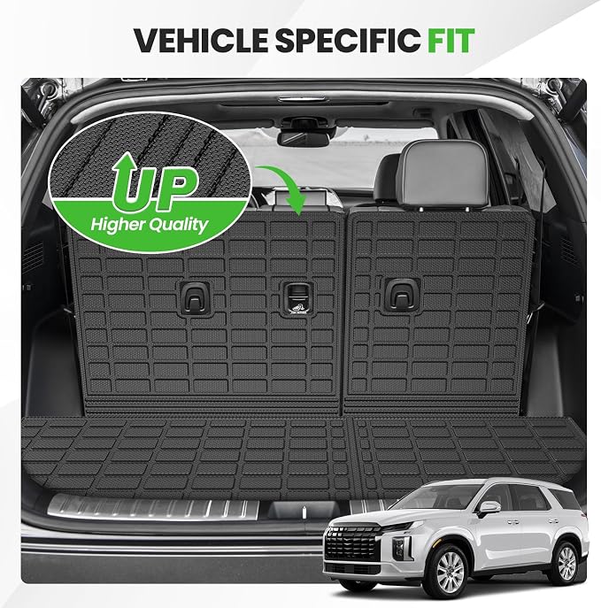 Cargo Mat for Hyundai Palisade 2020-2024 2025, All Weather Cargo Liner for Palisade Accessories Seat Back Cover Trunk Mat with Backrest Mat, Heavy Duty Car Mats, Car Accessories