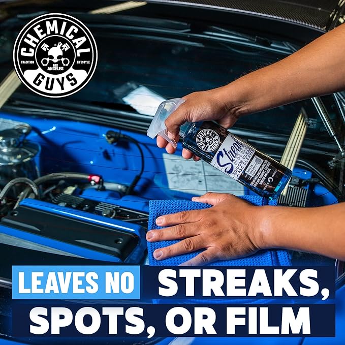 Chemical Guys CLD30016 Streak Free Glass & Window Cleaner (Works on Glass, Windows, Mirrors, Navigation Screens & More; Car, Truck, SUV and Home Use), Ammonia Free & Safe on Tinted Windows, 16 fl oz
