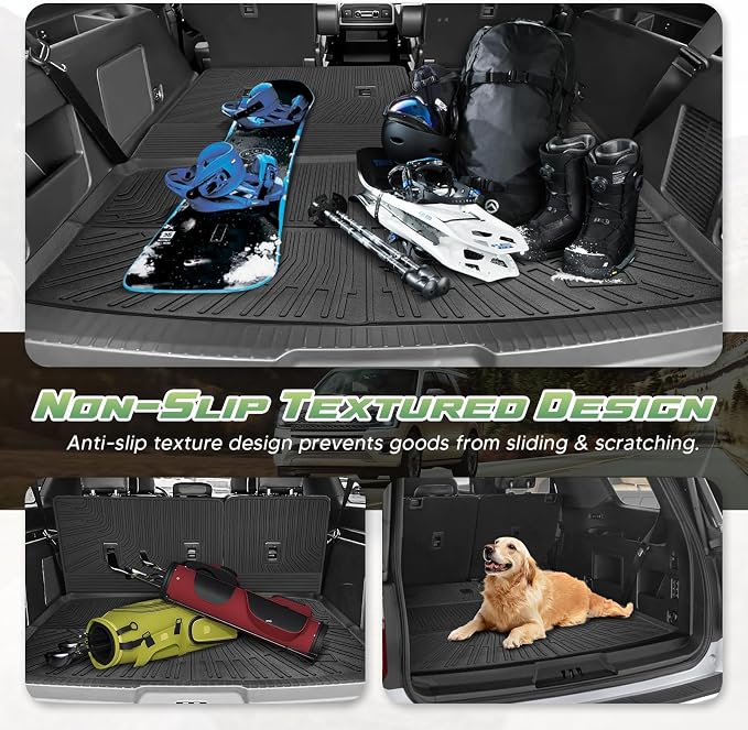 Cartist Trunk Mat & Backrest Mat for Ford Expedition Max/Lincoln Navigator L 2018-2024, All Weather Rear Seat Back Cover Cargo Mat for 18-24 Expedition Max/Navigator L Accessories (Only for Max & L)