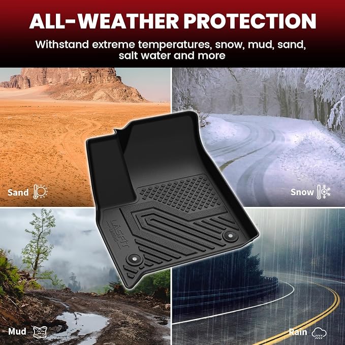 LASFIT Floor Mats & Cargo Liner for Chevrolet Chevy Traverse 2018-2023/Traverse Limited 2024, Only 8 Seats (Fit 2nd Row Bench Seats), All Weather TPE Custom Fit 3 Rows Car Floor Mats Full Set