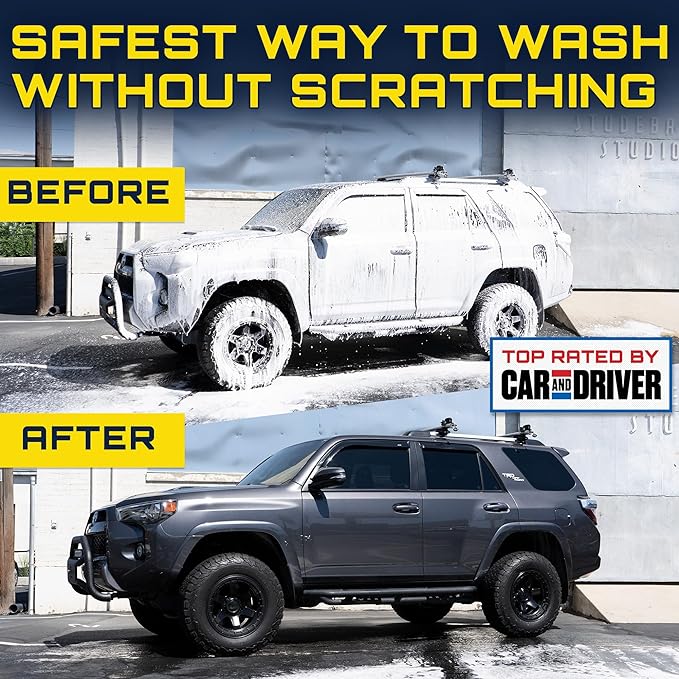 Foam King™ Car Wash Foam Gun & Microfiber Mitt, Garden Hose Attachment for Scratch-Free Cleaning, Snow Foam Cannon Soap Sprayer, Auto Detailing Kit for Cars, Trucks & More