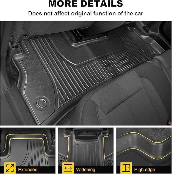 TTX LIGHTING Floor Mats & Cargo Liner & Backrest Mat for 2024 2025 2026 Trax - 1st and 2rd Row Car Mats for 2024-2026 Trax - All Weather Cargo Tray Interior Accessories for Trax LS/1RS/LT/2RS/ACTIV
