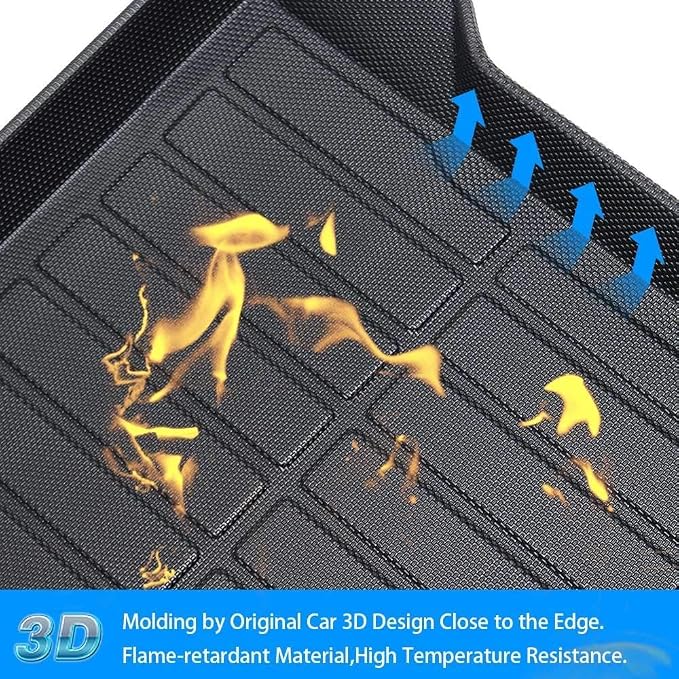 Cherokee Cargo Liners - All-Weather Protection Rear Cargo Trunk Tray Floor Mats Compatible with 2014-2018 Jeep Cherokee,NOT for Grand Cherokee， 3D Modeling Waterproof Durable Accessories Custom-Fit