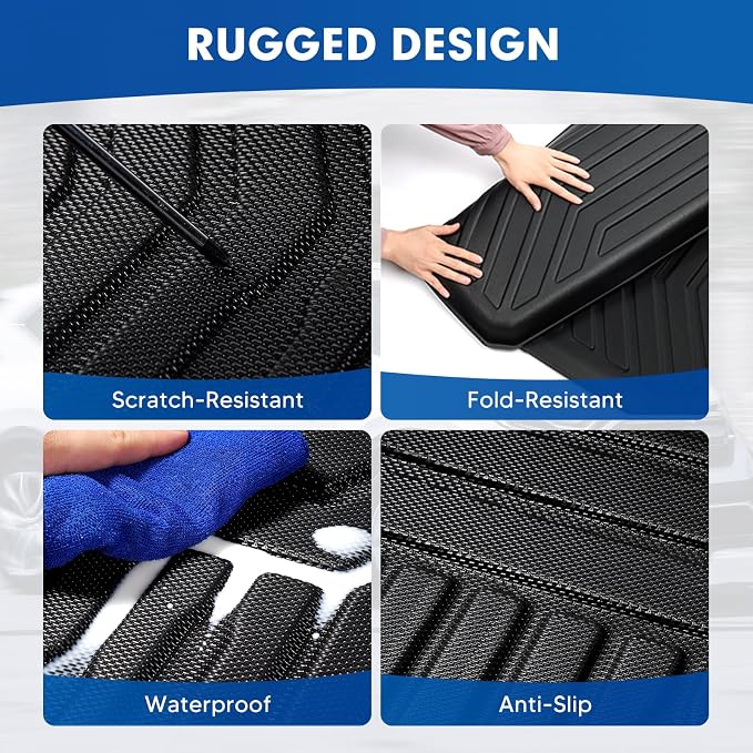 Mixsuper Cargo Liner for Chevy Suburban/GMC Yukon XL/Cadillac Escalade ESV 2015-2020, All Weather Cargo Mat Backrest Mat TPE Back Seat Cover Protector for Suburban Accessories