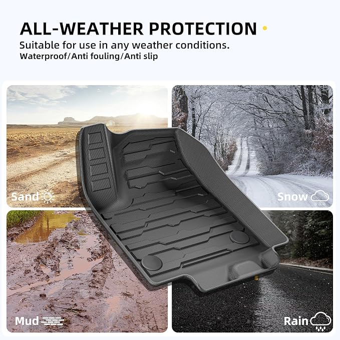 SMABEE Floor Mats Fit for 2024 2025 2026 Honda Prologue & Chevy Blazer EV & 2023-2026 Cadillac Lyriq All Weather Floor Liners for Blazer EV Accessories TPE Car Mats 1st& 2nd Row